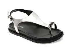 Sandale GRYXX argintii, 1186, din piele naturala imagine