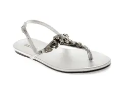 Sandale GRYXX argintii, 364105, din piele naturala imagine