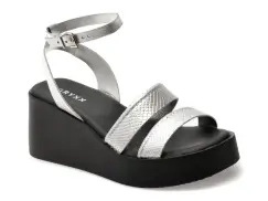 Sandale GRYXX argintii, 366003, din piele naturala imagine