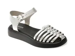 Sandale GRYXX argintii, 366202, din piele naturala imagine