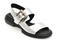 Sandale GRYXX argintii, 734102, din piele naturala imagine