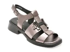 Sandale GRYXX argintii, 76107, din piele naturala imagine