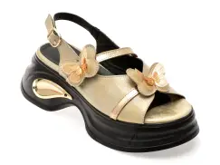 Sandale GRYXX aurii, 4352813, din piele naturala imagine