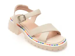 Sandale GRYXX bej, H55, din piele naturala imagine