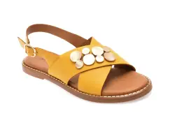 Sandale GRYXX galbene, 610003, din piele naturala imagine