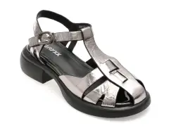 Sandale GRYXX gri, H821, din piele naturala lacuita imagine