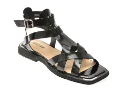 Sandale GRYXX negre, 2898, din piele naturala lacuita imagine