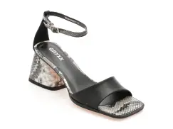 Sandale GRYXX negre, 2909, din piele naturala imagine