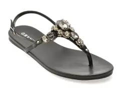 Sandale GRYXX negre, 364105, din piele naturala imagine