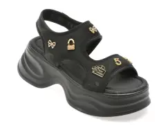 Sandale GRYXX negre, 5508, din material textil imagine