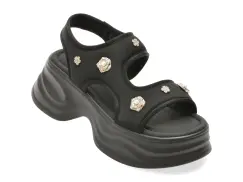 Sandale GRYXX negre, 550888, din material textil imagine