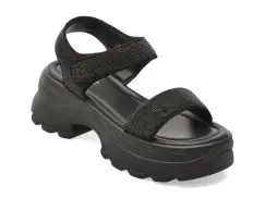 Sandale GRYXX negre, 57117, din material textil imagine