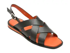 Sandale GRYXX negre, 5H282, din piele naturala imagine