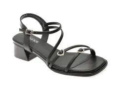 Sandale GRYXX negre, 6010, din piele ecologica imagine