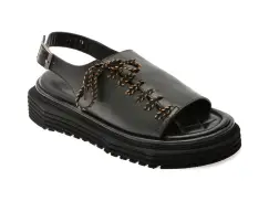 Sandale GRYXX negre, 654222, din piele naturala imagine