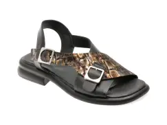 Sandale GRYXX negre, 6561055, din piele naturala imagine