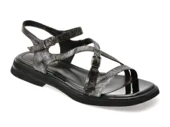 Sandale GRYXX negre, A129, din piele naturala imagine