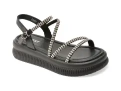 Sandale GRYXX negre, F503, din piele ecologica imagine