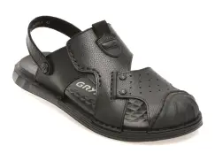 Sandale GRYXX negre, T6388, din piele naturala imagine