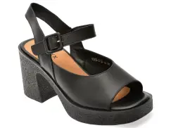 Sandale GRYXX negre, V989D12, din piele naturala imagine