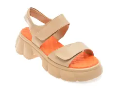 Sandale GRYXX nude, 66387, din piele naturala imagine