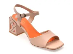 Sandale GRYXX nude, A36, din piele naturala imagine