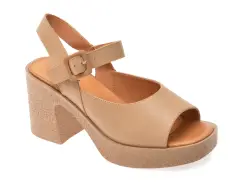 Sandale GRYXX nude, V989D12, din piele naturala imagine