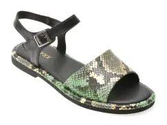 Sandale GRYXX verzi, 4H524, din piele naturala imagine