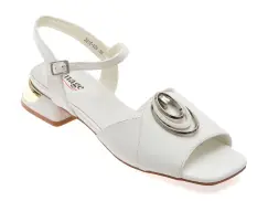 Sandale IMAGE albe, 201508, din piele naturala imagine