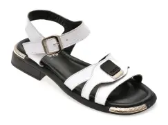 Sandale IMAGE albe, 562403, din piele naturala imagine