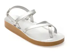 Sandale IMAGE argintii, 10728, din piele ecologica imagine