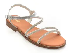 Sandale IMAGE argintii, BRADES, din piele naturala imagine