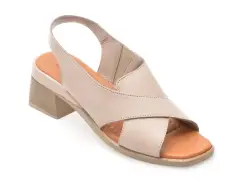 Sandale IMAGE gri, 12120, din piele naturala imagine