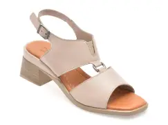 Sandale IMAGE gri, 12122, din piele naturala imagine