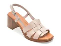 Sandale IMAGE gri, 13117, din piele naturala imagine