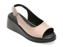 Sandale IMAGE gri, 22054, din piele naturala imagine