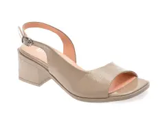 Sandale IMAGE gri, 2371401, din piele naturala lacuita imagine