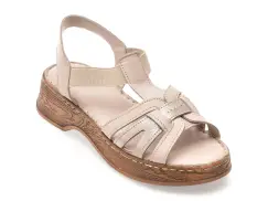 Sandale IMAGE gri, 8406, din piele naturala imagine