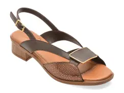 Sandale IMAGE maro, 6020, din piele naturala imagine