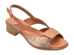 Sandale IMAGE maro, 6020, din piele naturala imagine