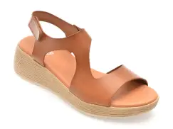 Sandale IMAGE maro, DUSAMBE, din piele naturala imagine