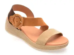 Sandale IMAGE maro, ROSEA, din piele intoarsa imagine