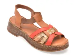 Sandale IMAGE multicolor, 8406, din piele naturala imagine