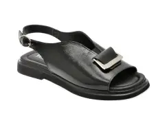 Sandale IMAGE negre, 22077, din piele naturala lacuita imagine