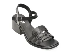 Sandale IMAGE negre, 4351212, din piele naturala imagine