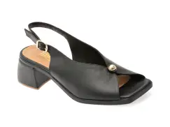 Sandale IMAGE negre, 4493603, din piele naturala imagine
