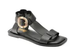 Sandale IMAGE negre, 4845592, din piele naturala imagine