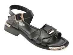Sandale IMAGE negre, 562403, din piele naturala imagine