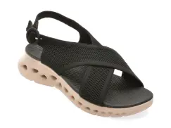 Sandale IMAGE negre, 9128, din material textil imagine