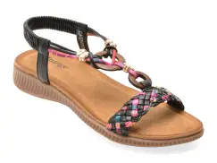 Sandale IMAGE negre, 920, din piele ecologica imagine